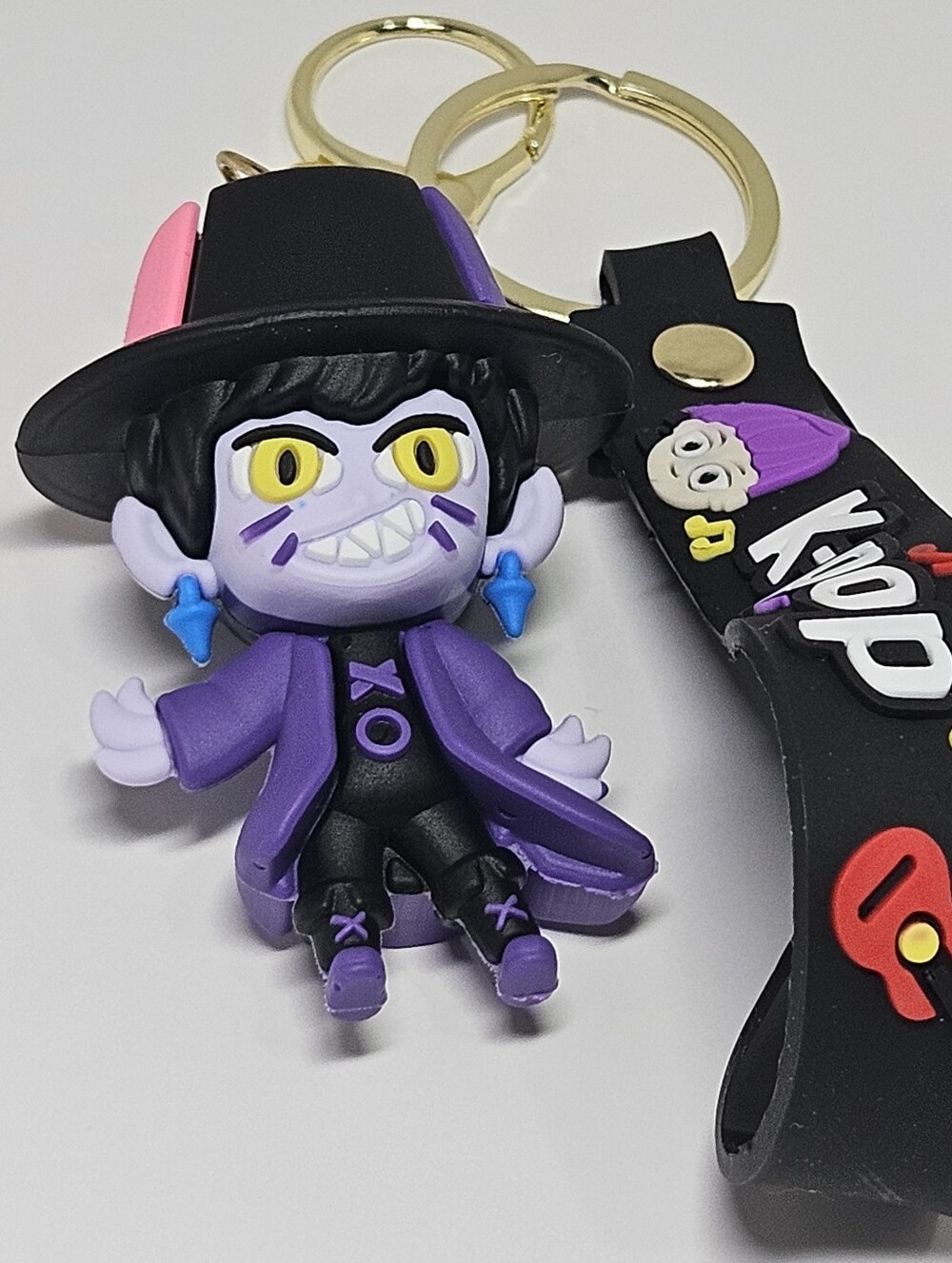 K-Pop Demon Hunters Jinu 3D PVC Keychain | Saja Boys Purple Chibi Demon Keyring